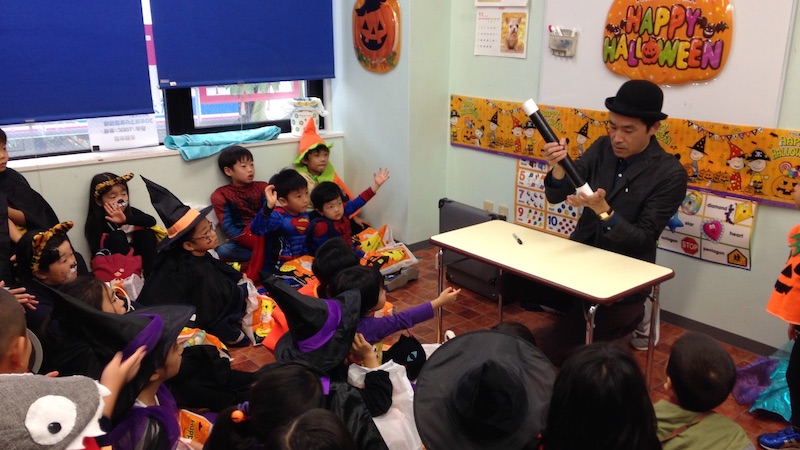 Magic show at Halloween party