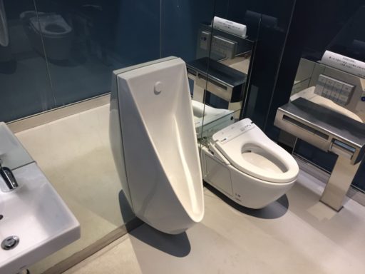 男性用トイレ 渋谷のスケルトンのトイレを実際に使ってみた
